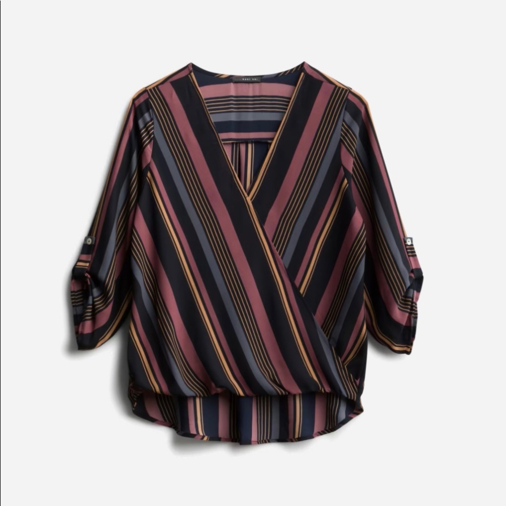 StitchFix West Kei Striped High Low Blouse
